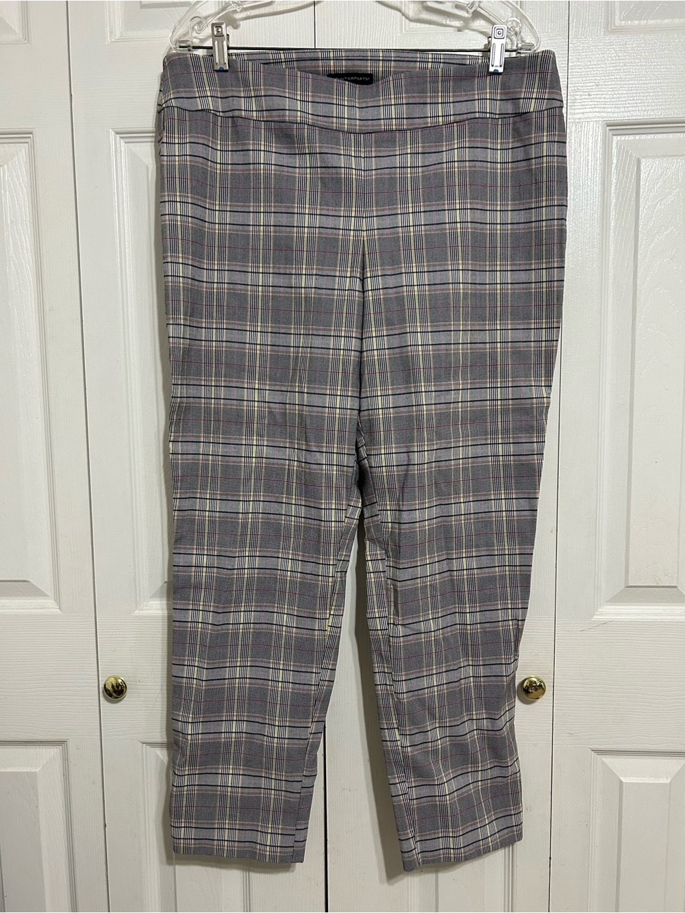 Counterparts Plaid Gray Pants with Pink and Yellow Accents